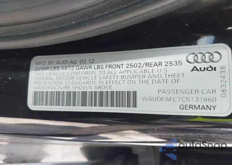 2012 Audi A6 2.0T Premium из США, поврежденный, VIN WAUDFAFC7CN131860